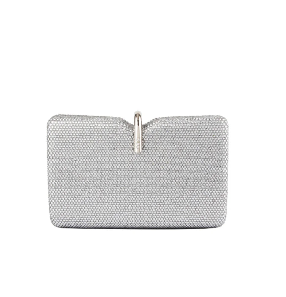 Dazzling Women Champagne Crystal Clutch Purse Evening Bags Clutch Bag Bridal Handbag Wedding Party Metal Clutches Shoulder Bags