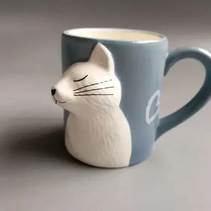 Deardali Special Couple Cat Cup Head Tilt Kill Kiss Cat Valentine 'S Day Creative Ceramic Cup Coffee Mug Gift
