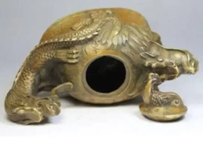 Decorated Old Bronze Chinese Old Copper Handwork Dragon Tea Pot Antique Crafts Copper Sculpture Home 15CM