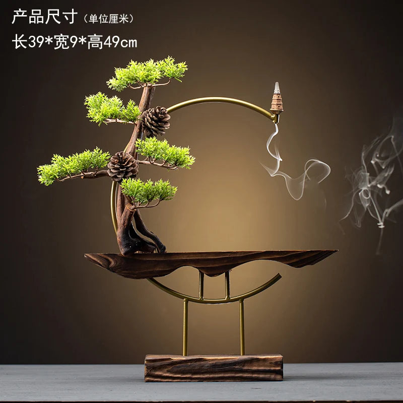 Decoration Zen Incense Holder Censer Waterfall Lotus Incense Burner With Reflux Sticks Incensario Cascata Decoration Home