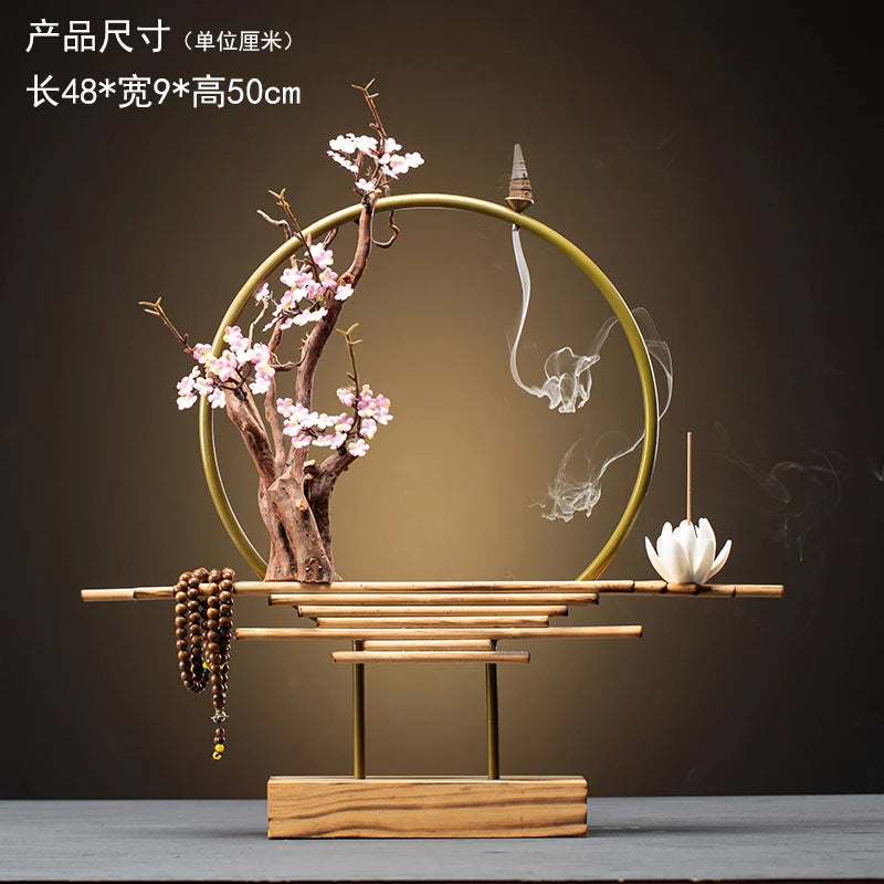 Decoration Zen Incense Holder Censer Waterfall Lotus Incense Burner With Reflux Sticks Incensario Cascata Decoration Home