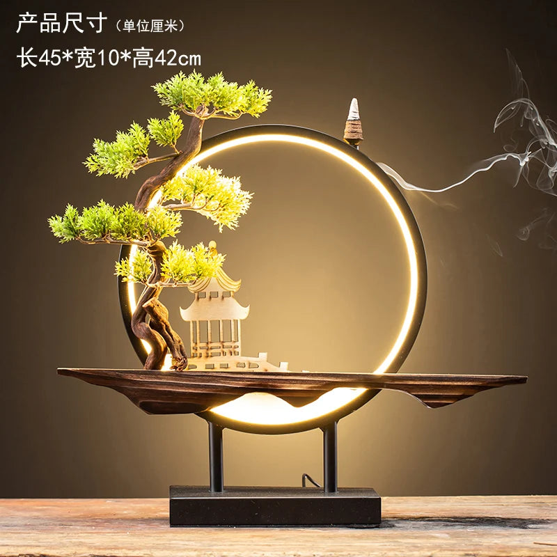 Decoration Zen Incense Holder Censer Waterfall Lotus Incense Burner With Reflux Sticks Incensario Cascata Decoration Home