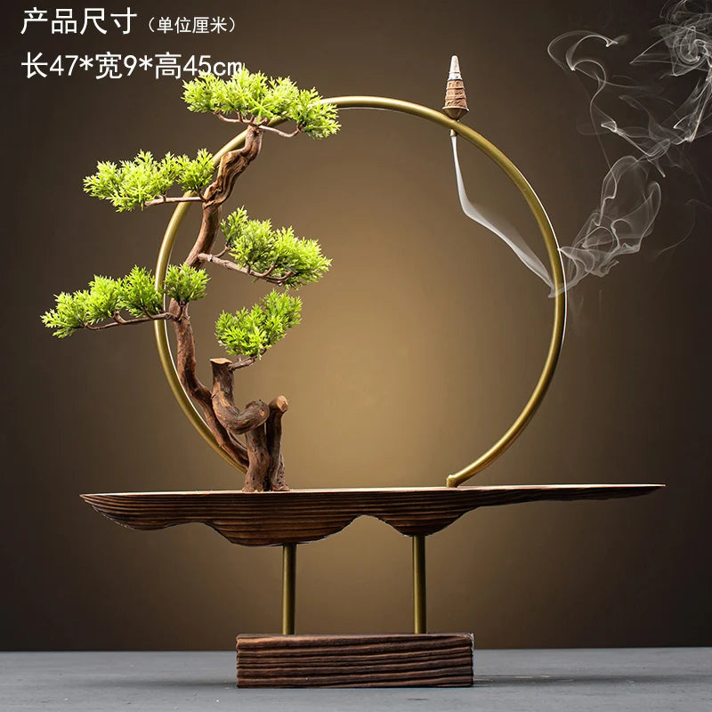 Decoration Zen Incense Holder Censer Waterfall Lotus Incense Burner With Reflux Sticks Incensario Cascata Decoration Home