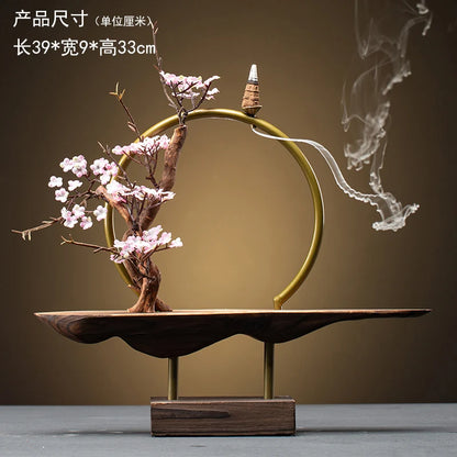 Decoration Zen Incense Holder Censer Waterfall Lotus Incense Burner With Reflux Sticks Incensario Cascata Decoration Home