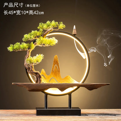 Decoration Zen Incense Holder Censer Waterfall Lotus Incense Burner With Reflux Sticks Incensario Cascata Decoration Home
