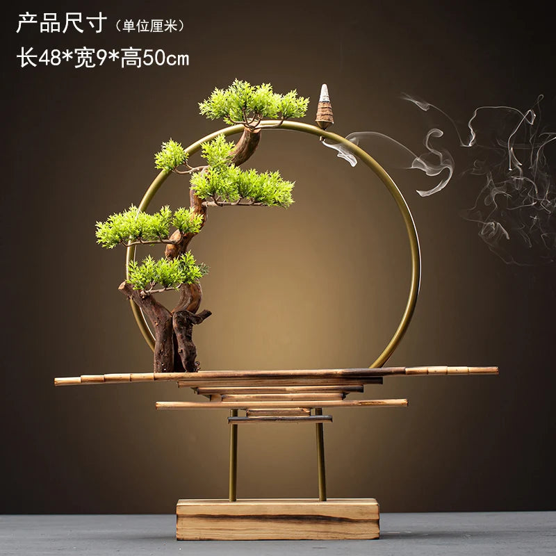 Decoration Zen Incense Holder Censer Waterfall Lotus Incense Burner With Reflux Sticks Incensario Cascata Decoration Home