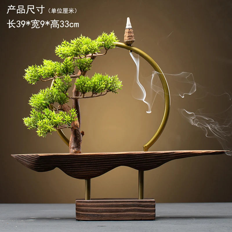Decoration Zen Incense Holder Censer Waterfall Lotus Incense Burner With Reflux Sticks Incensario Cascata Decoration Home