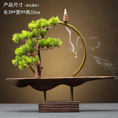 Decoration Zen Incense Holder Censer Waterfall Lotus Incense Burner With Reflux Sticks Incensario Cascata Decoration Home
