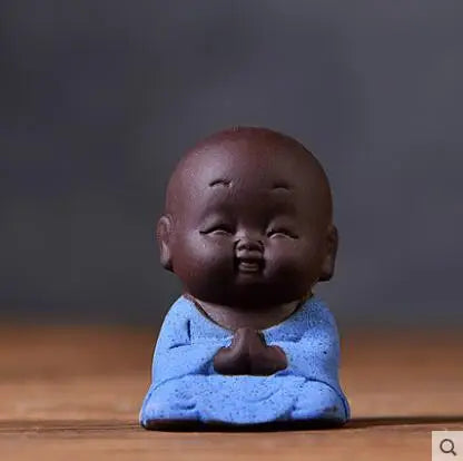 Decorative Ceramic Buddha Statues, Small Monk Ornaments, Creative Personality, Purple Sand Tea Pet, Ceramic Crafts