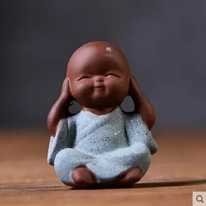 Decorative Ceramic Buddha Statues, Small Monk Ornaments, Creative Personality, Purple Sand Tea Pet, Ceramic Crafts