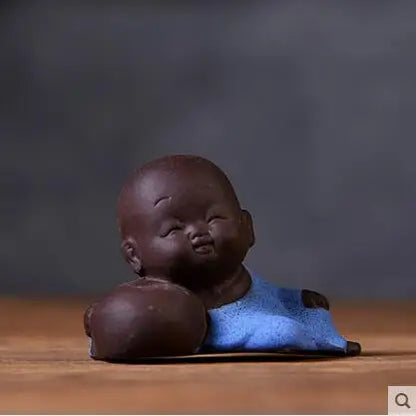 Decorative Ceramic Buddha Statues, Small Monk Ornaments, Creative Personality, Purple Sand Tea Pet, Ceramic Crafts