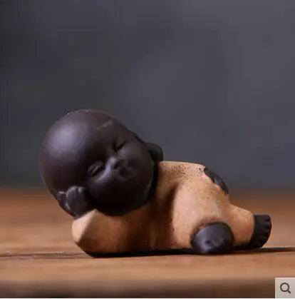 Decorative Ceramic Buddha Statues, Small Monk Ornaments, Creative Personality, Purple Sand Tea Pet, Ceramic Crafts