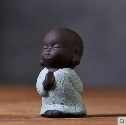 Decorative Ceramic Buddha Statues, Small Monk Ornaments, Creative Personality, Purple Sand Tea Pet, Ceramic Crafts