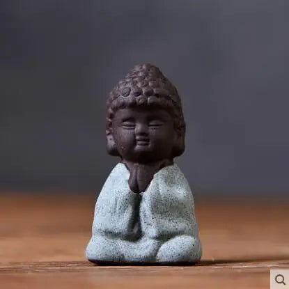 Decorative Ceramic Buddha Statues, Small Monk Ornaments, Creative Personality, Purple Sand Tea Pet, Ceramic Crafts