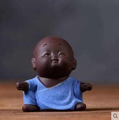 Decorative Ceramic Buddha Statues, Small Monk Ornaments, Creative Personality, Purple Sand Tea Pet, Ceramic Crafts