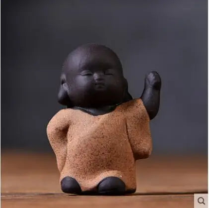 Decorative Ceramic Buddha Statues, Small Monk Ornaments, Creative Personality, Purple Sand Tea Pet, Ceramic Crafts