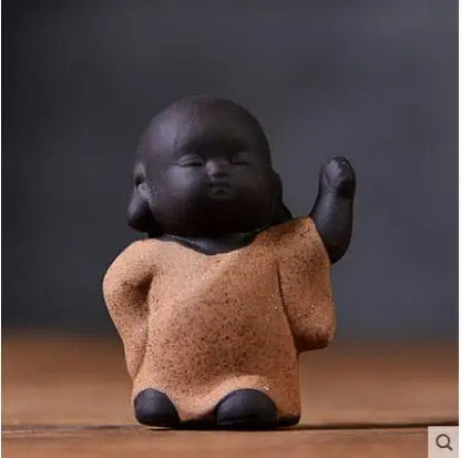 Decorative Ceramic Buddha Statues, Small Monk Ornaments, Creative Personality, Purple Sand Tea Pet, Ceramic Crafts