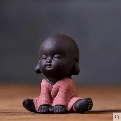Decorative Ceramic Buddha Statues, Small Monk Ornaments, Creative Personality, Purple Sand Tea Pet, Ceramic Crafts