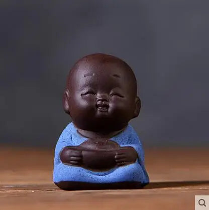 Decorative Ceramic Buddha Statues, Small Monk Ornaments, Creative Personality, Purple Sand Tea Pet, Ceramic Crafts