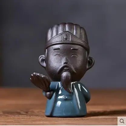 Decorative Ceramic Buddha Statues, Small Monk Ornaments, Creative Personality, Purple Sand Tea Pet, Ceramic Crafts