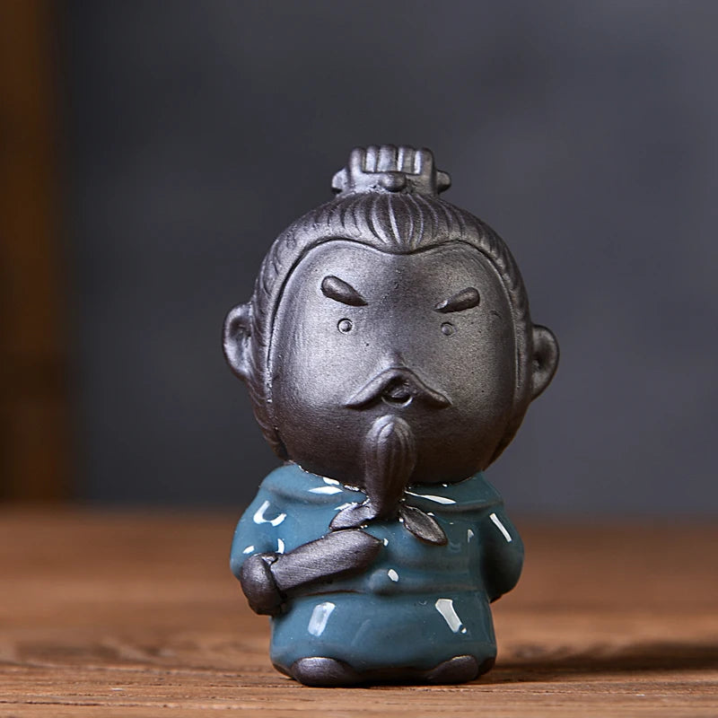 Decorative Ceramic Buddha Statues, Small Monk Ornaments, Creative Personality, Purple Sand Tea Pet, Ceramic Crafts