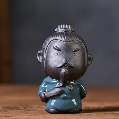 Decorative Ceramic Buddha Statues, Small Monk Ornaments, Creative Personality, Purple Sand Tea Pet, Ceramic Crafts