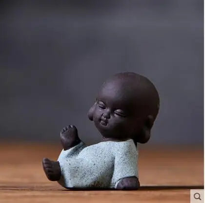 Decorative Ceramic Buddha Statues, Small Monk Ornaments, Creative Personality, Purple Sand Tea Pet, Ceramic Crafts