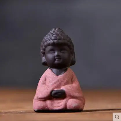 Decorative Ceramic Buddha Statues, Small Monk Ornaments, Creative Personality, Purple Sand Tea Pet, Ceramic Crafts