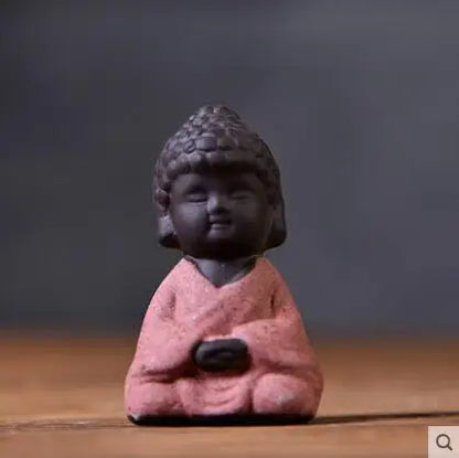 Decorative Ceramic Buddha Statues, Small Monk Ornaments, Creative Personality, Purple Sand Tea Pet, Ceramic Crafts