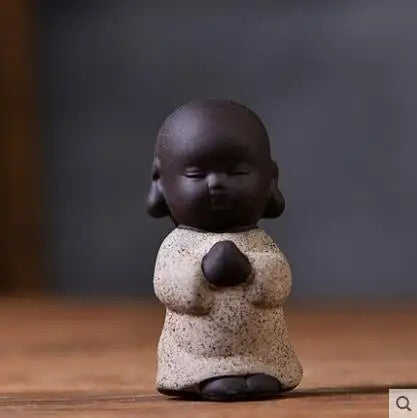 Decorative Ceramic Buddha Statues, Small Monk Ornaments, Creative Personality, Purple Sand Tea Pet, Ceramic Crafts