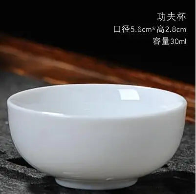 Dehua-High White Porcelain Kungfu Tea Cup, Single Cup, Bamboo Hat Cup, Handmade White Ceramic, Drinkware Accessories, 3Pcs Pack