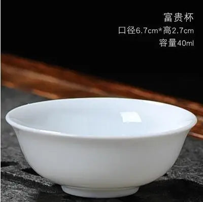 Dehua-High White Porcelain Kungfu Tea Cup, Single Cup, Bamboo Hat Cup, Handmade White Ceramic, Drinkware Accessories, 3Pcs Pack