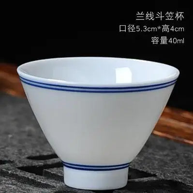 Dehua-High White Porcelain Kungfu Tea Cup, Single Cup, Bamboo Hat Cup, Handmade White Ceramic, Drinkware Accessories, 3Pcs Pack