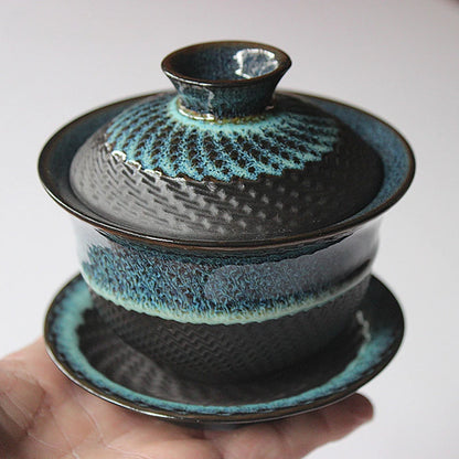 Dehua Kiln change Ceramic Gaiwan Tea cup Handmade Tea tureen Chinese Retro Tea set Accessories Master Cup Drinkware 180ML
