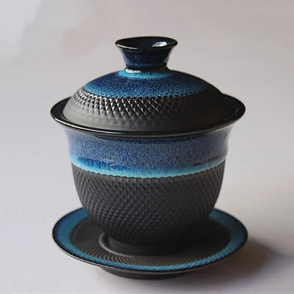 Dehua Kiln change Ceramic Gaiwan Tea cup Handmade Tea tureen Chinese Retro Tea set Accessories Master Cup Drinkware 180ML
