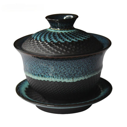 Dehua Kiln change Ceramic Gaiwan Tea cup Handmade Tea tureen Chinese Retro Tea set Accessories Master Cup Drinkware 180ML
