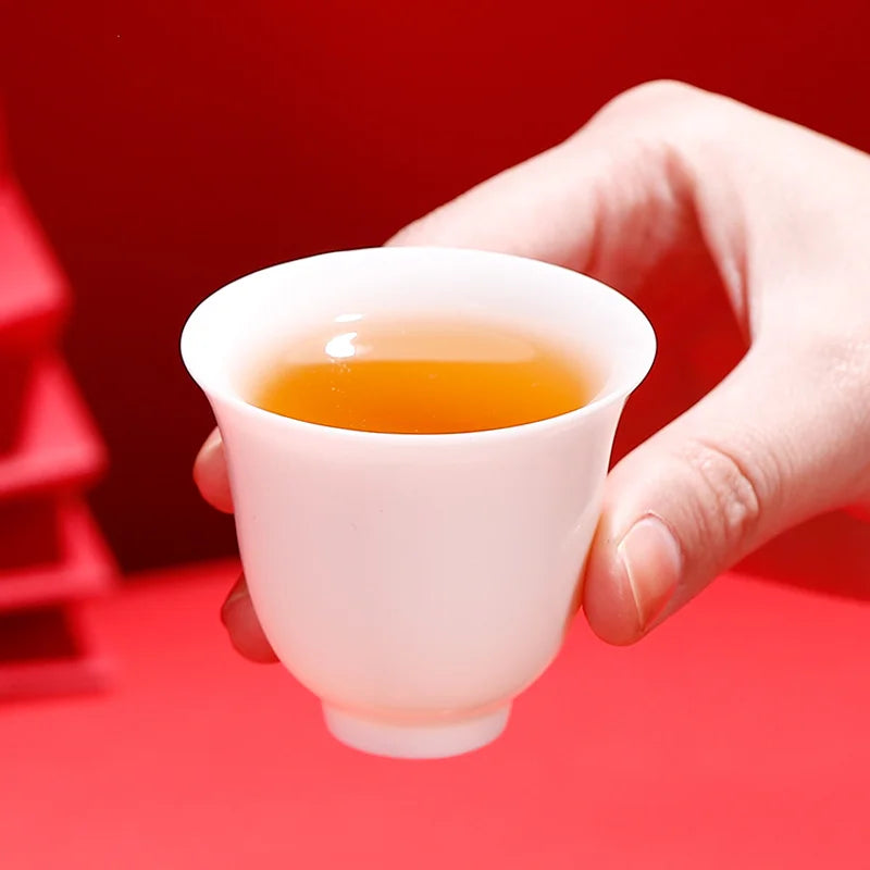 Dehua Lanolin Jade White Porcelain Teacup Cover Bowl, Personal Teapot, Single Cup, Kungfu Tea Set, Ceramic Master Cup