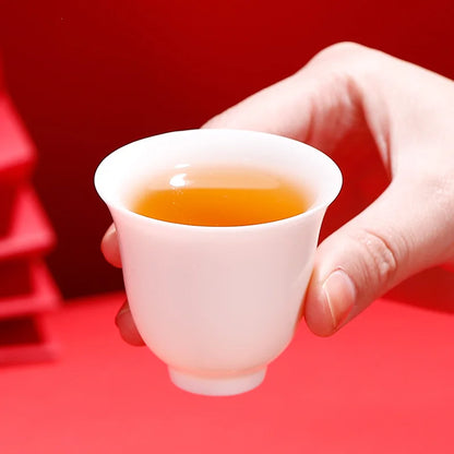 Dehua Lanolin Jade White Porcelain Teacup Cover Bowl, Personal Teapot, Single Cup, Kungfu Tea Set, Ceramic Master Cup