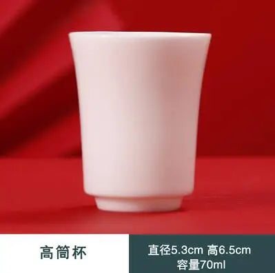 Dehua Lanolin Jade White Porcelain Teacup Cover Bowl, Personal Teapot, Single Cup, Kungfu Tea Set, Ceramic Master Cup