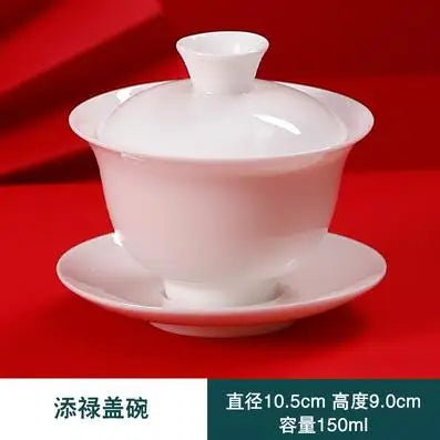 Dehua Lanolin Jade White Porcelain Teacup Cover Bowl, Personal Teapot, Single Cup, Kungfu Tea Set, Ceramic Master Cup