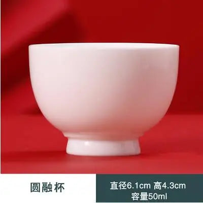 Dehua Lanolin Jade White Porcelain Teacup Cover Bowl, Personal Teapot, Single Cup, Kungfu Tea Set, Ceramic Master Cup