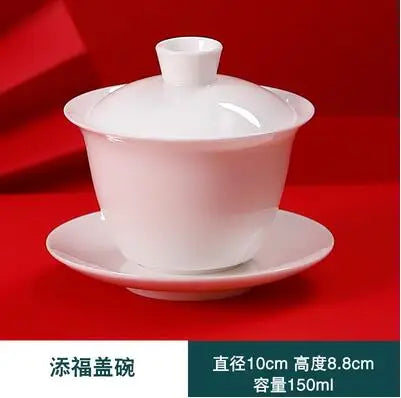 Dehua Lanolin Jade White Porcelain Teacup Cover Bowl, Personal Teapot, Single Cup, Kungfu Tea Set, Ceramic Master Cup