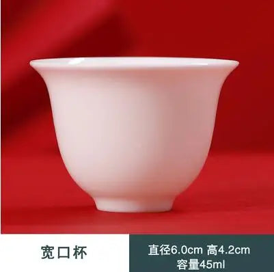 Dehua Lanolin Jade White Porcelain Teacup Cover Bowl, Personal Teapot, Single Cup, Kungfu Tea Set, Ceramic Master Cup