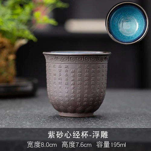 Dehua Sheep Fat Jade White Porcelain Kungfu Tea Cup, Master Cup, Heart Sutra Single Cup, Ceramic Purple Sand Tea Bowl, Large