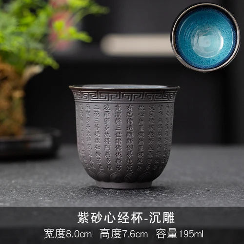 Dehua Sheep Fat Jade White Porcelain Kungfu Tea Cup, Master Cup, Heart Sutra Single Cup, Ceramic Purple Sand Tea Bowl, Large