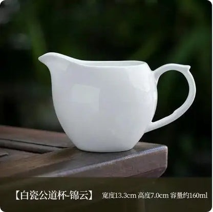 Dehua White Porcelain Cover Bowl, Single Kungfu Tea Cup, Large Ceramic Tea Set with Lid and Bowl