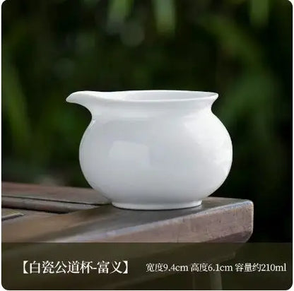 Dehua White Porcelain Cover Bowl, Single Kungfu Tea Cup, Large Ceramic Tea Set with Lid and Bowl
