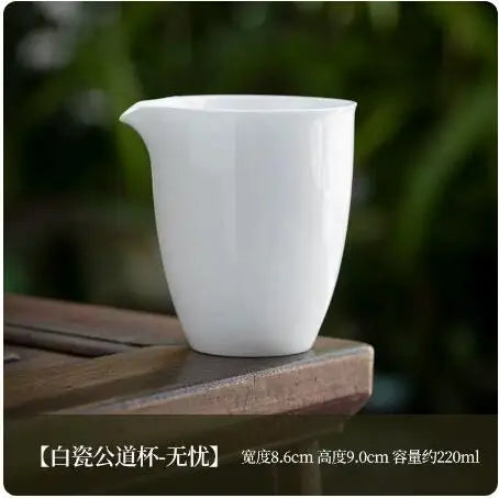 Dehua White Porcelain Cover Bowl, Single Kungfu Tea Cup, Large Ceramic Tea Set with Lid and Bowl