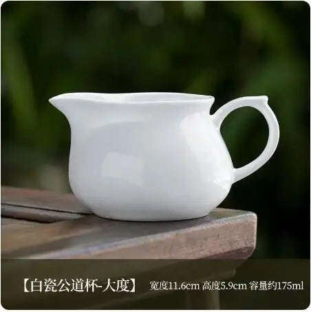 Dehua White Porcelain Cover Bowl, Single Kungfu Tea Cup, Large Ceramic Tea Set with Lid and Bowl