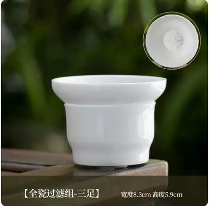 Dehua White Porcelain Cover Bowl, Single Kungfu Tea Cup, Large Ceramic Tea Set with Lid and Bowl